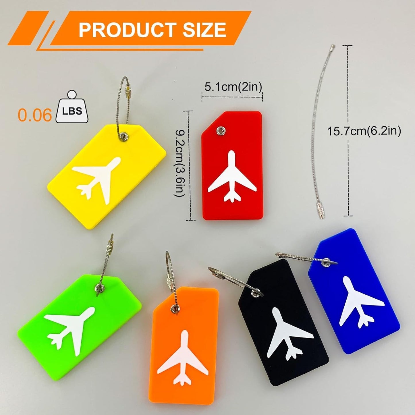 6 Pack Silicone Luggage Tags for Suitcases Travel Bag Tags Bulk(Multicolor)
