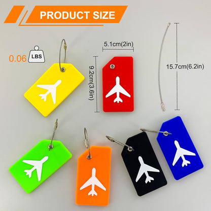 6 Pack Silicone Luggage Tags for Suitcases Travel Bag Tags Bulk(Multicolor)