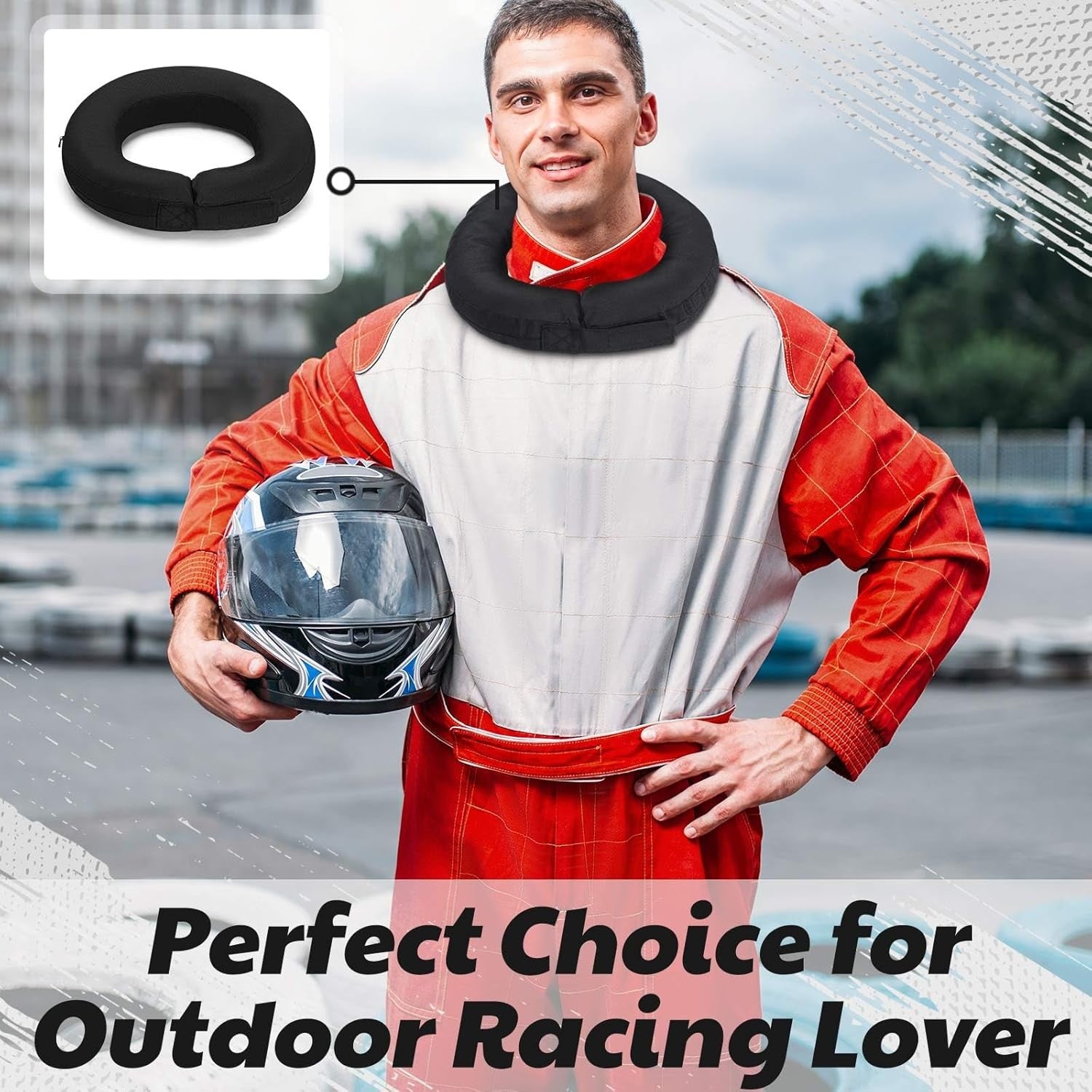 Helmet and Neck Support Collar 360 Degree Tapered Racing Neck Collar Brace