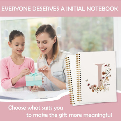 Initial Letter Pink Gifts J Personalized Spiral Notebook Journal, Cute Custom
