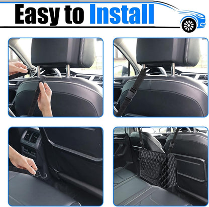 Car Purse Holder Between Seats, Leather Auto Front Seat Handbag Organizer Pocket