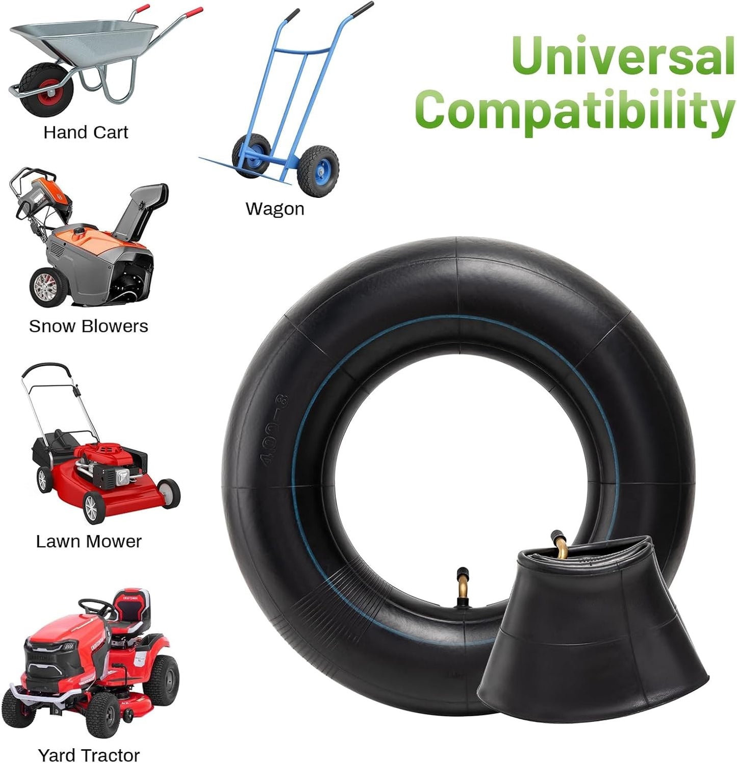 Heavy Duty 4.80-8/4.00-8 Inch Replacement Tire Inner Tube, 4.80/4.00-8 Innertube