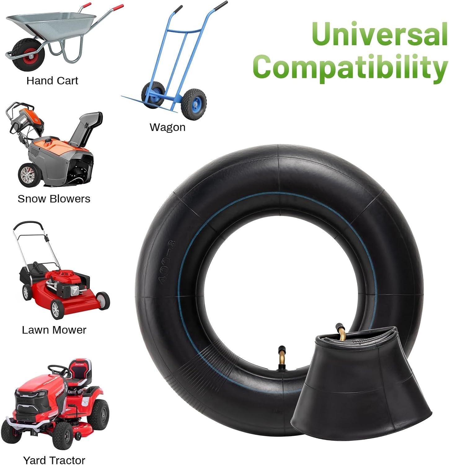 Heavy Duty 4.80-8/4.00-8 Inch Replacement Tire Inner Tube, 4.80/4.00-8 Innertube
