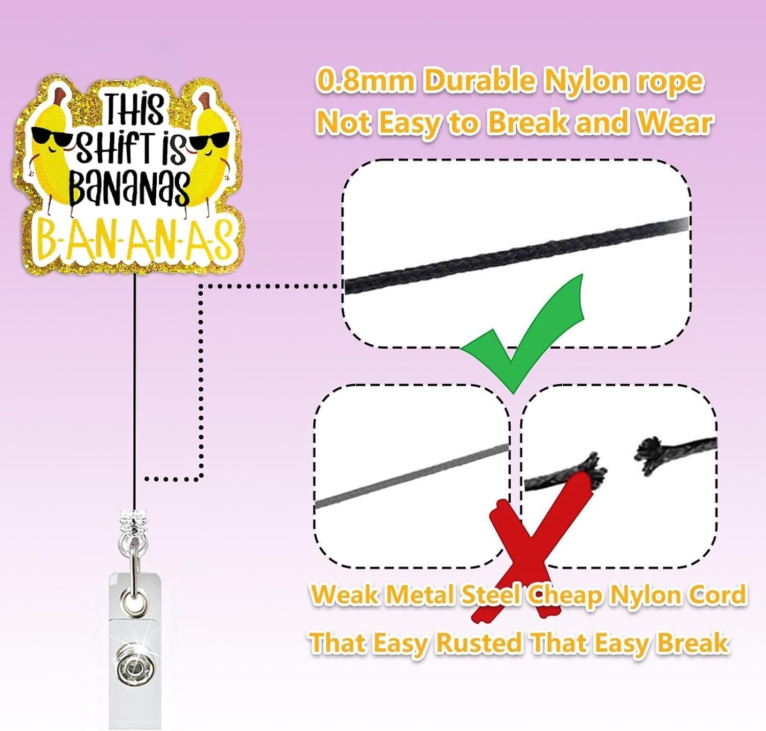 This Shift is Bananas Badge Reel, Funny Retractable Badge Reel for Nurse Nursing