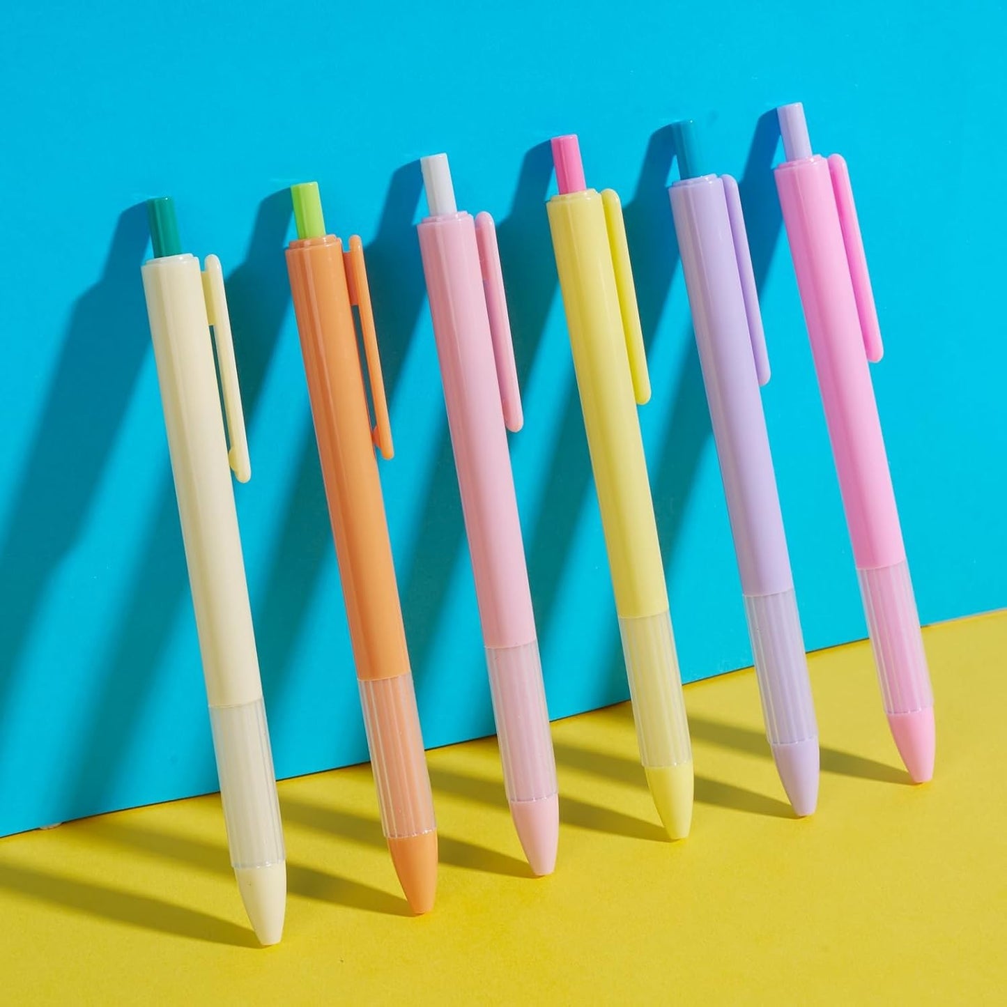 12pcs 1.0mm Blue Ink Pens Smooth Writing Ballpoint & Semi Gel Pens Soft Silicone