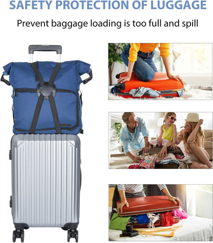 2 Pack Luggage Straps Bungees,Adjustable Suitcase Carry on Bag Handle Portable