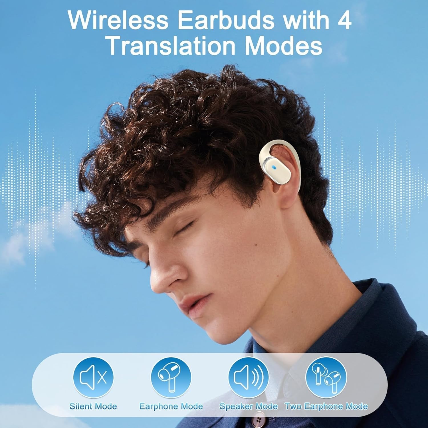 Wireless Earbuds Bluetooth Headphones - 3-in-1 Translation Earbuds Real Time