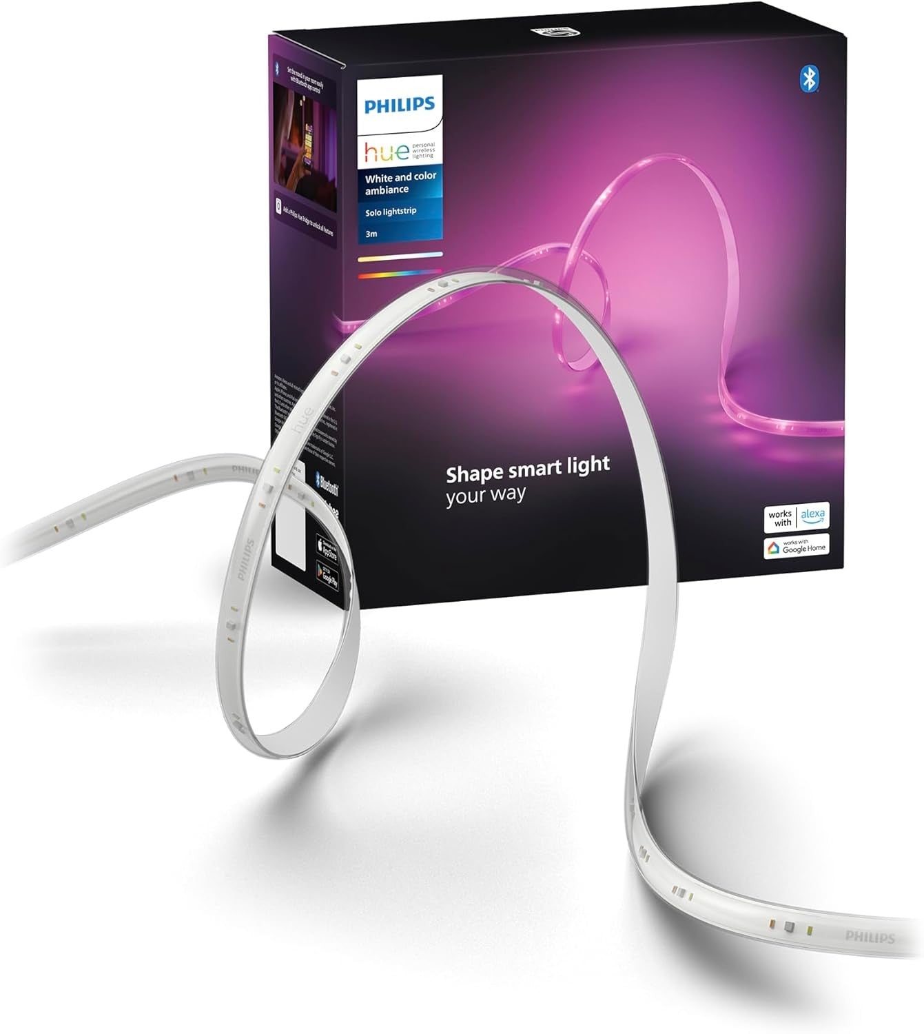 Indoor 10 Ft Smart RGBWW LED Solo Lightstrip Base Kit, 1 Pack, Control with App