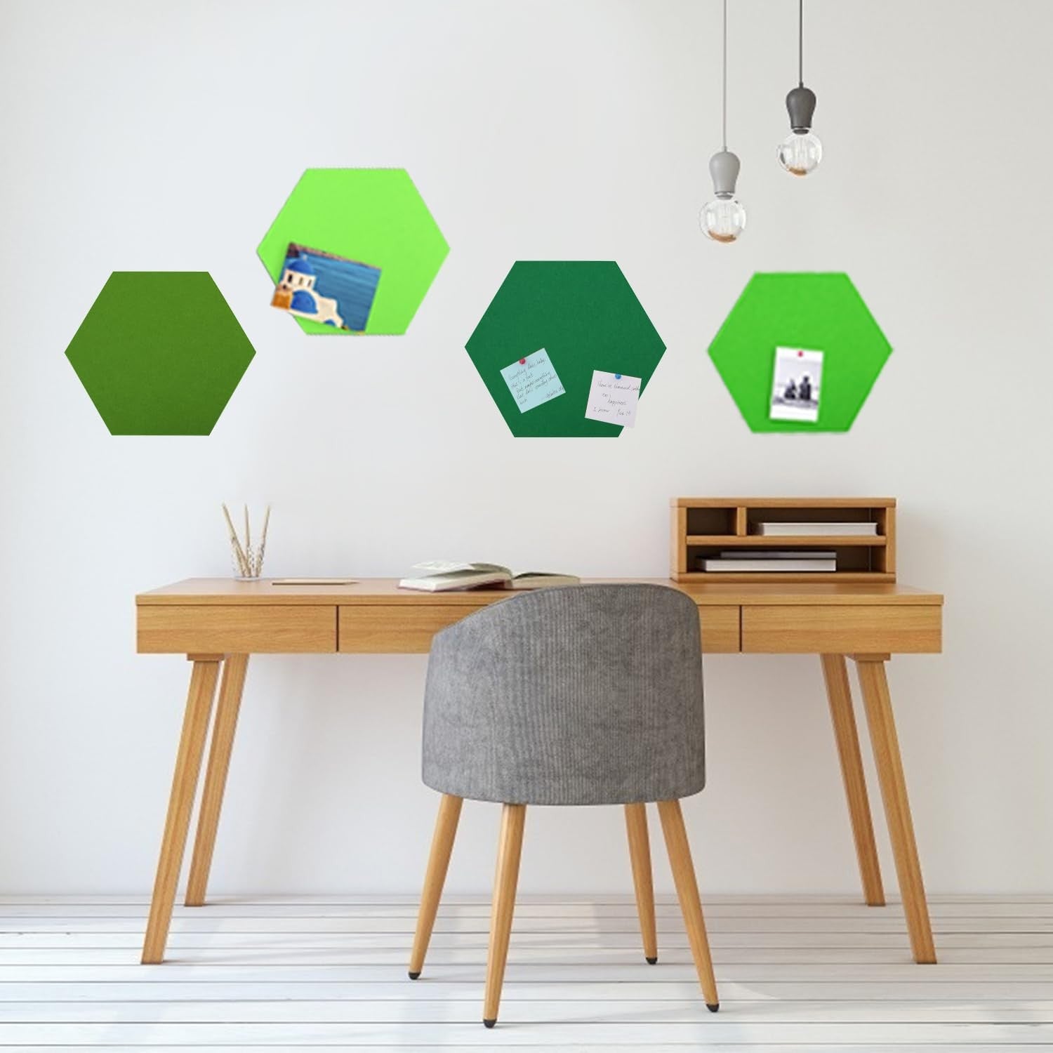 Hexagon Felt Cork Board Tiles, Large Hexagon Felt Bulletin Board Tiles Self