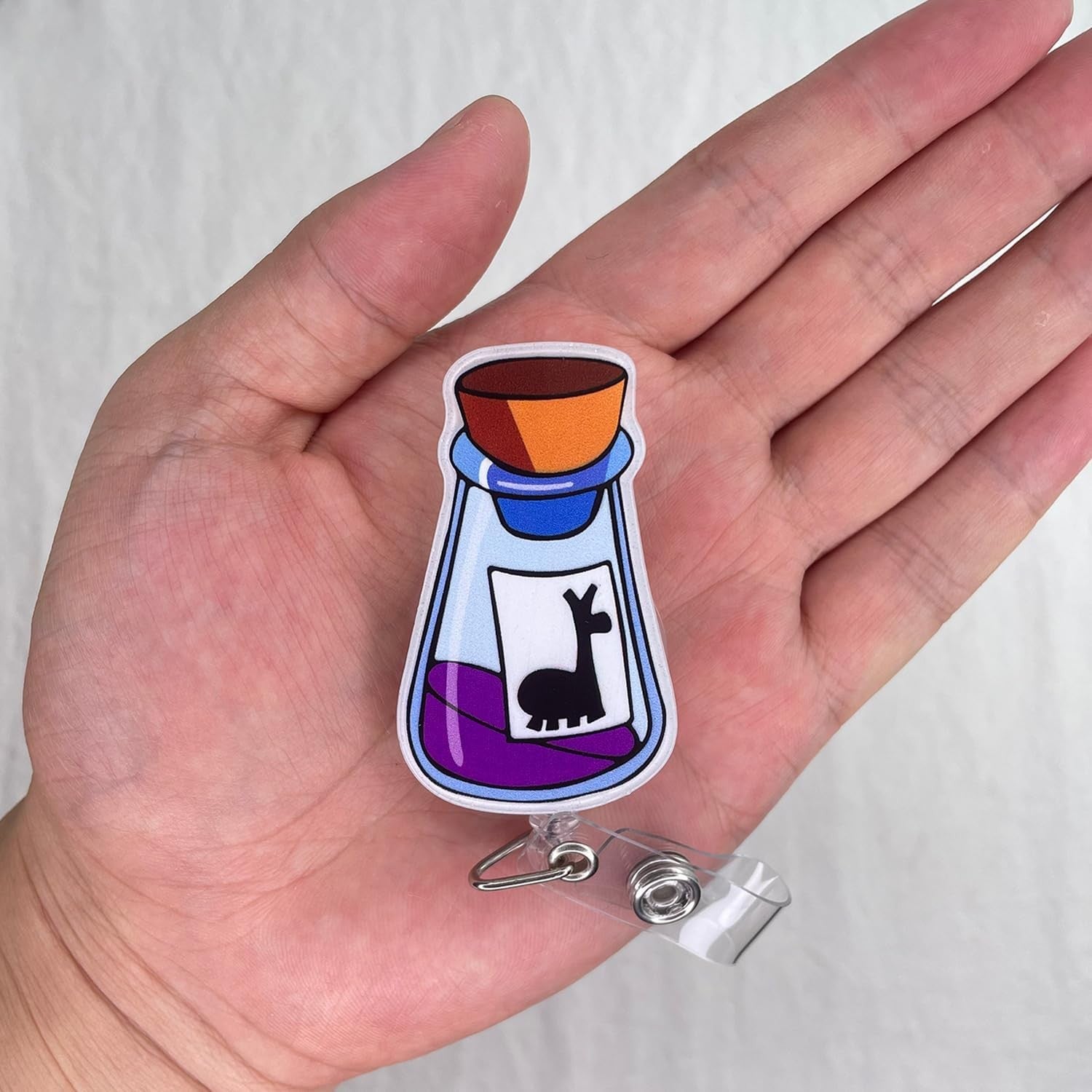 Funny Llama Potion Badge Reel Retractable Nurse Nursing Student RN CNA LPN CMA