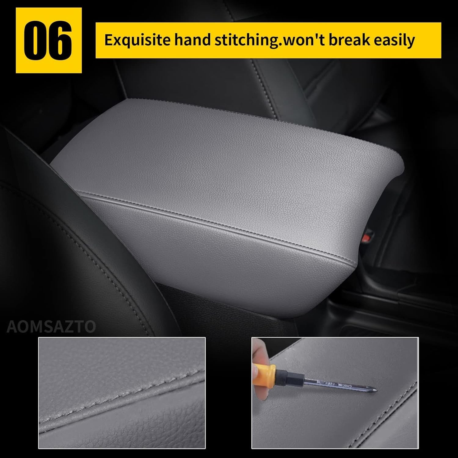 Gray Center Console Covers for 2017-2022 Honda CRV Leather Armrest for CR V