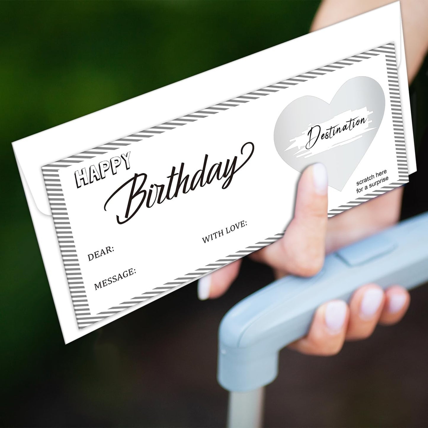 Gray Stripes Diy Birthday Gift Tickets, 5 Set Boarding Pass Ticket Plane Tickets
