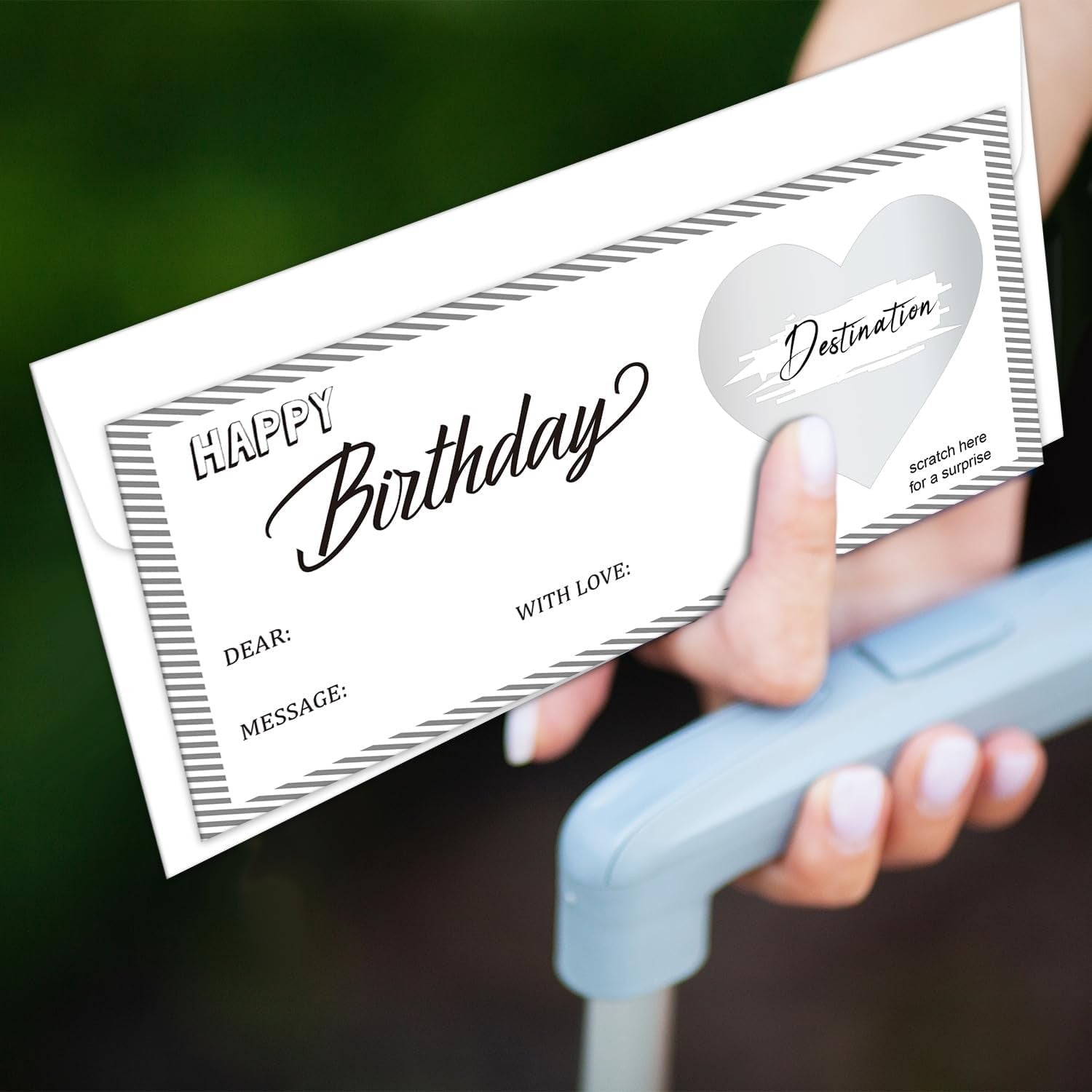 Gray Stripes Diy Birthday Gift Tickets, 5 Set Boarding Pass Ticket Plane Tickets