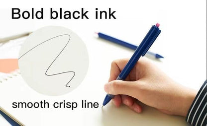 12pcs 1.0mm Black Ink Pens, Smooth Writing Ballpoint & Semi Gel Pens, Soft