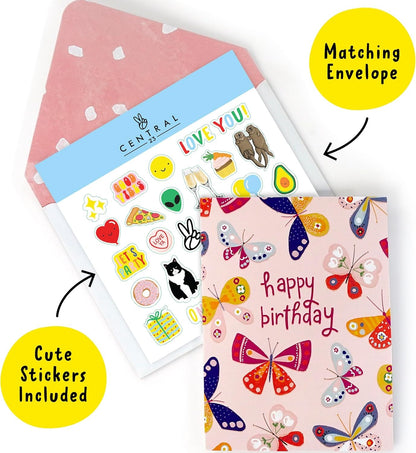 Pop Up Birthday Cards For Women - Butterflies Pop Up Card For Her - Butterfly