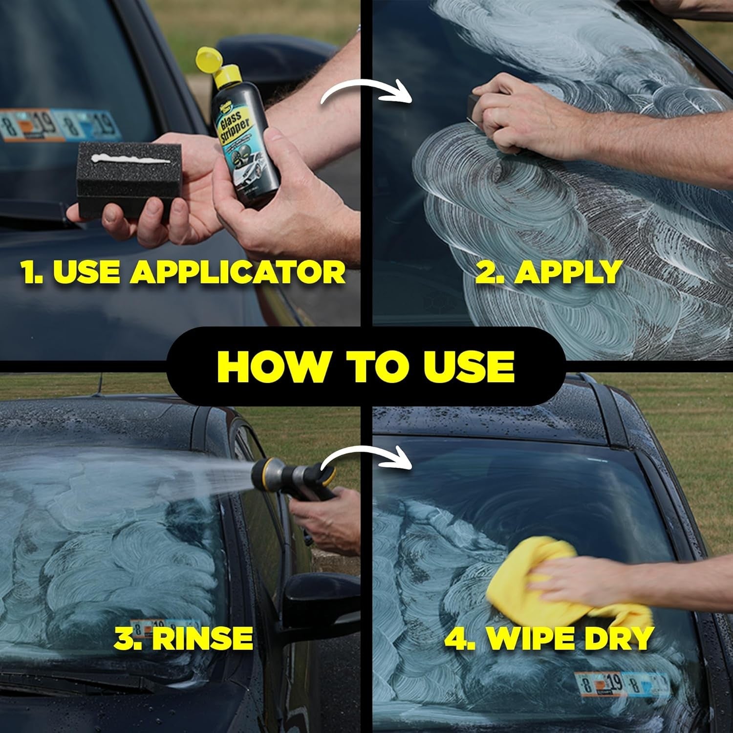 91411 Glass Stripper Water Spot Remover Kit – Cerium Oxide Based Auto Glass