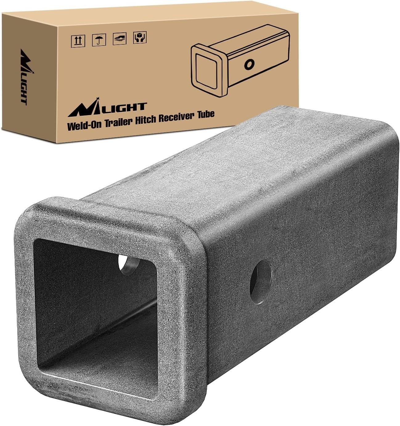 Hitch Adapter 2"x7" Combo Bar Trailer Receiver Tube Weld-on Raw Steel Hitch Bar