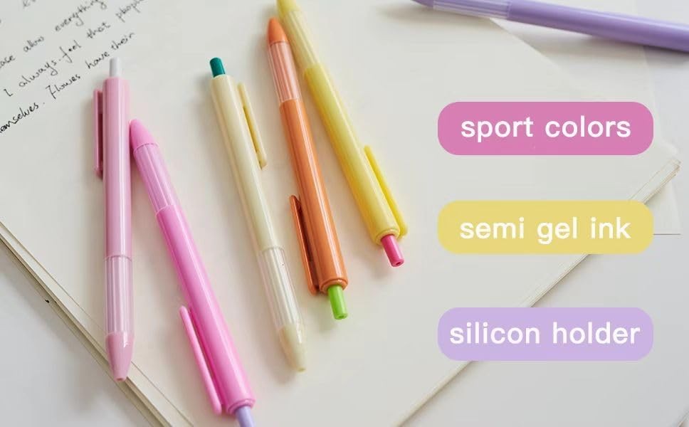 12pcs 1.0mm Black Ink Pens, Smooth Writing Ballpoint & Semi Gel Pens, Soft