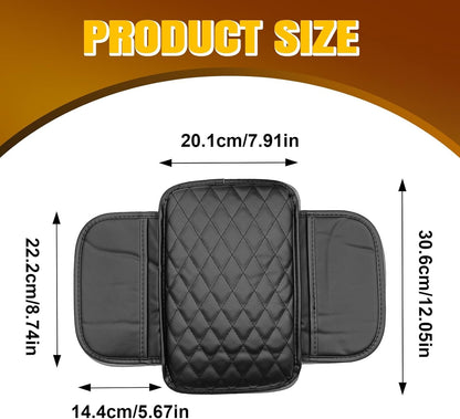 Car Center Console Cover with 2 Storage Upgraded Microfiber Leather Car Arm Rest