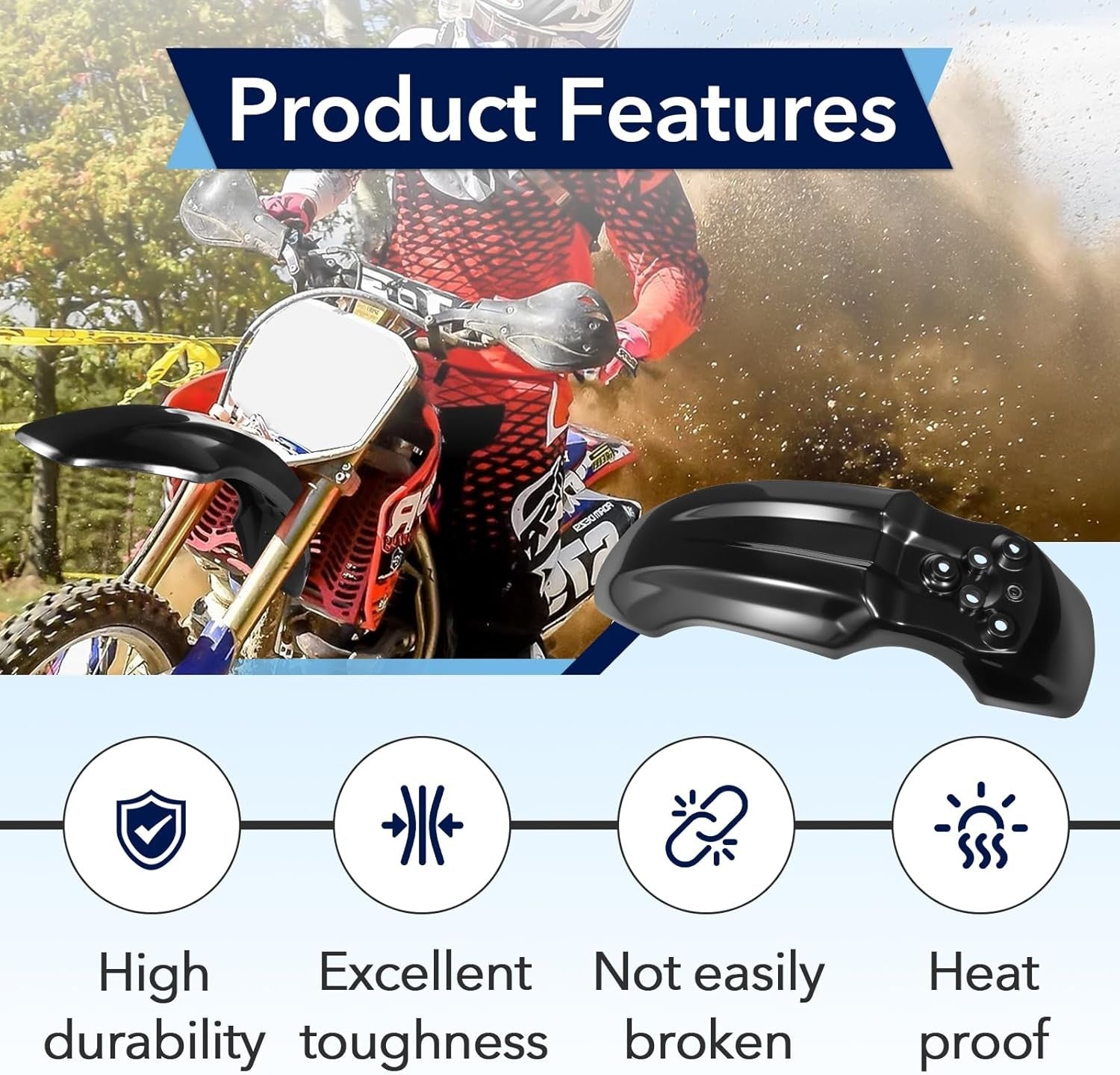 2Pcs Motorcycle Front Wheel Mudguard with CRF50 Style 125CC Pit PRO Trail Dirt