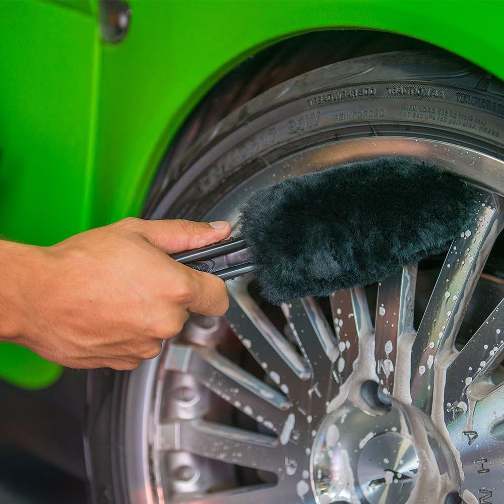 Gerbil Wheel and Rim Cleaning Brush Soft Natural Bristle Detailing Tool Tires
