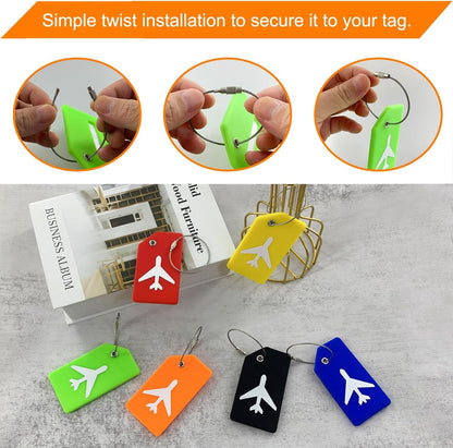 6 Pack Silicone Luggage Tags for Suitcases Travel Bag Tags Bulk(Multicolor)