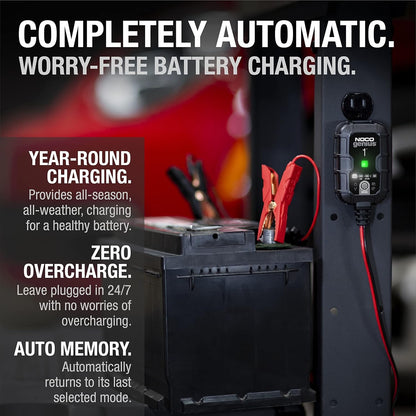 GENIUS1: 1A 6V/12V Smart Battery Charger – Automatic Maintainer, Trickle Charger