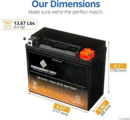 YTX20HL-BS 12 V 310 CCA AGM Maintenance-Free 19 Ah Battery for ATV UTV