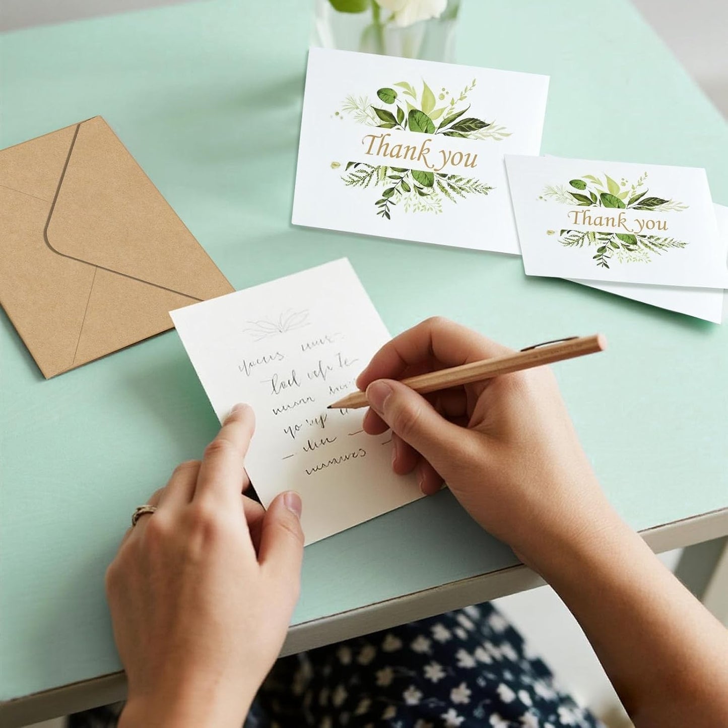 30-Pack Floral Thank You Cards, Includes Envelopes & Stickers for Multiple