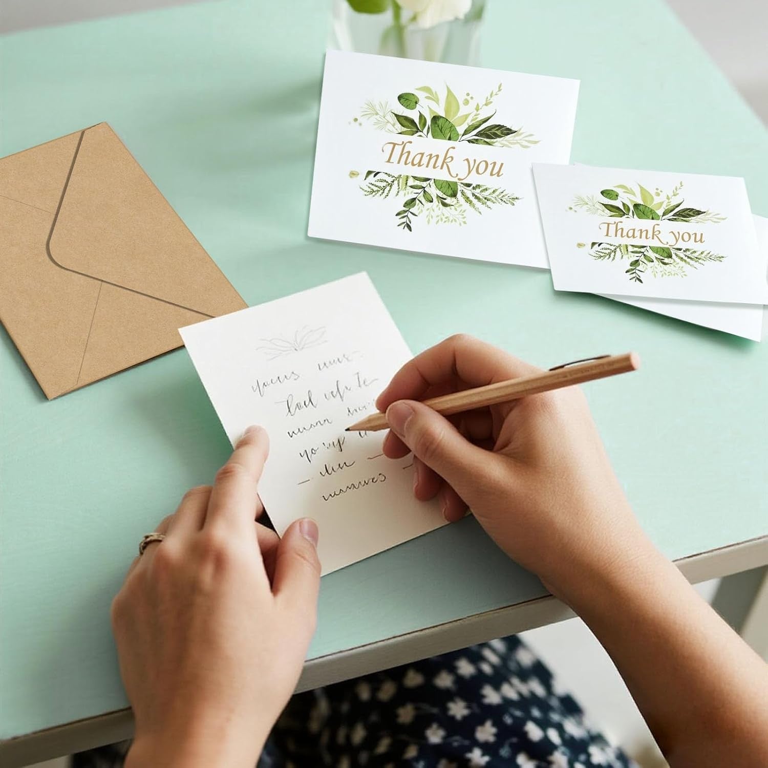 30-Pack Floral Thank You Cards, Includes Envelopes & Stickers for Multiple