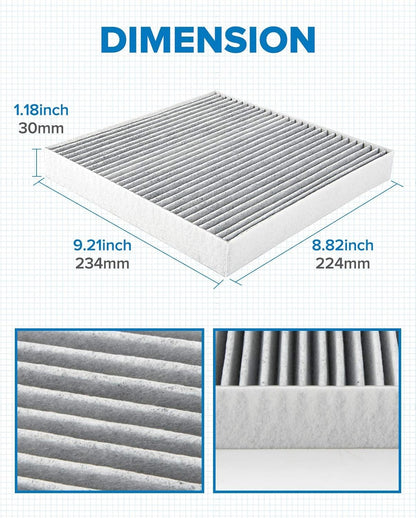 Cabin Air Filter w/Activated Carbon, Compatible with CF10134 Honda Civic, CR-V