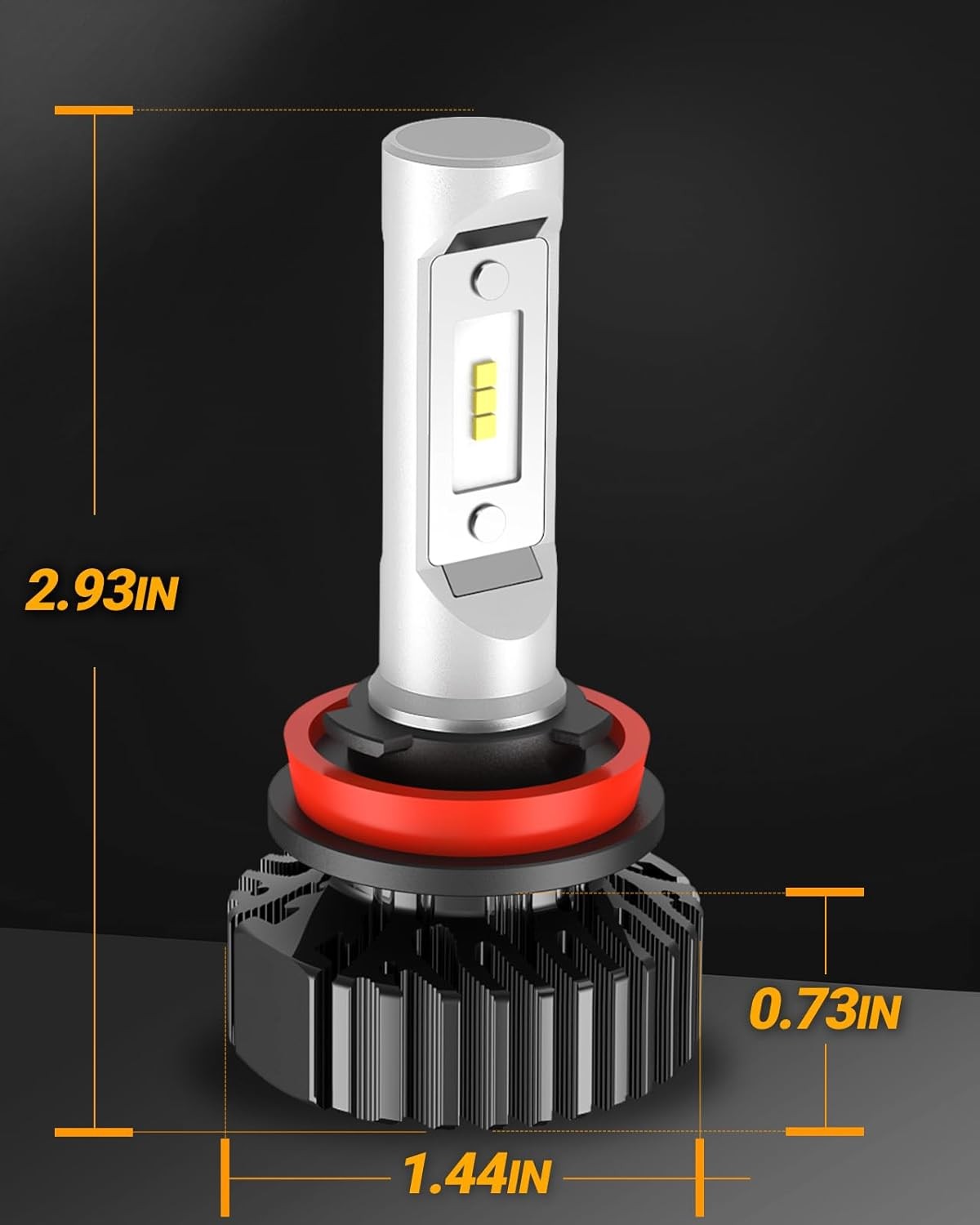 H11 Bulbs, 4X Super Bright Powersport Bulbs 6000K White Plug and Play, Pack of 2