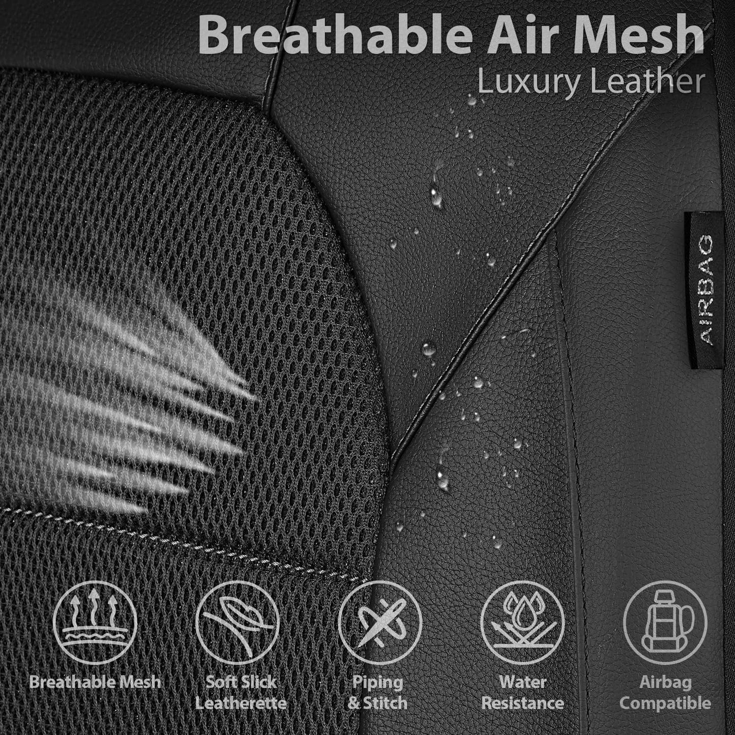 Universal Leather Two Front Seat Covers,Sport seat Covers fits Most Cars, SUVs