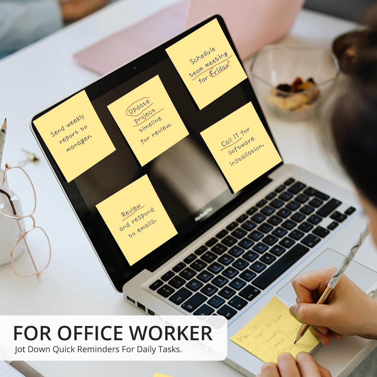 Pop Up Sticky Notes, 12 Pads, 3x3 inches, Yellow Self-Stick Note Pads Yellow