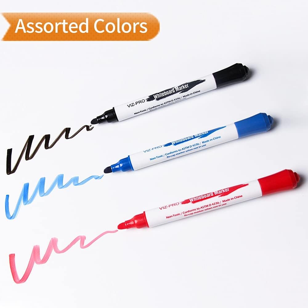 Dry Erase Markers Fine Bullet Tip 3 Colors 12-Count Low-Odor Whiteboard Pens