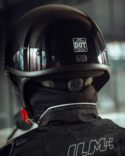 Half Helmet Motorcycle Open Face Sun Visor Quick Release Buckle DOT Approved