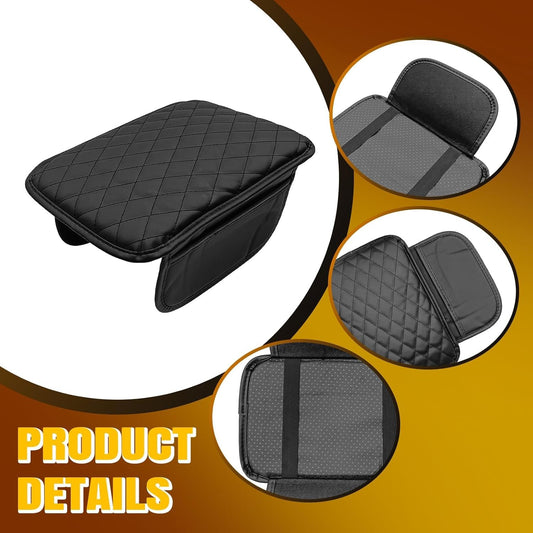 Car Center Console Cover with 2 Storage Upgraded Microfiber Leather Car Arm Rest