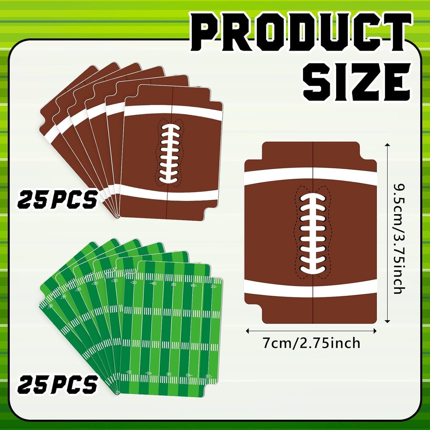 50 Pack Plastic Tabbed Football Card Dividers, Sports Trading Card Separators