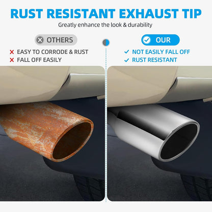 2.5" Inlet Universal Diesel Truck Exhaust Tip, 4in Outlet x 9in Overall Length