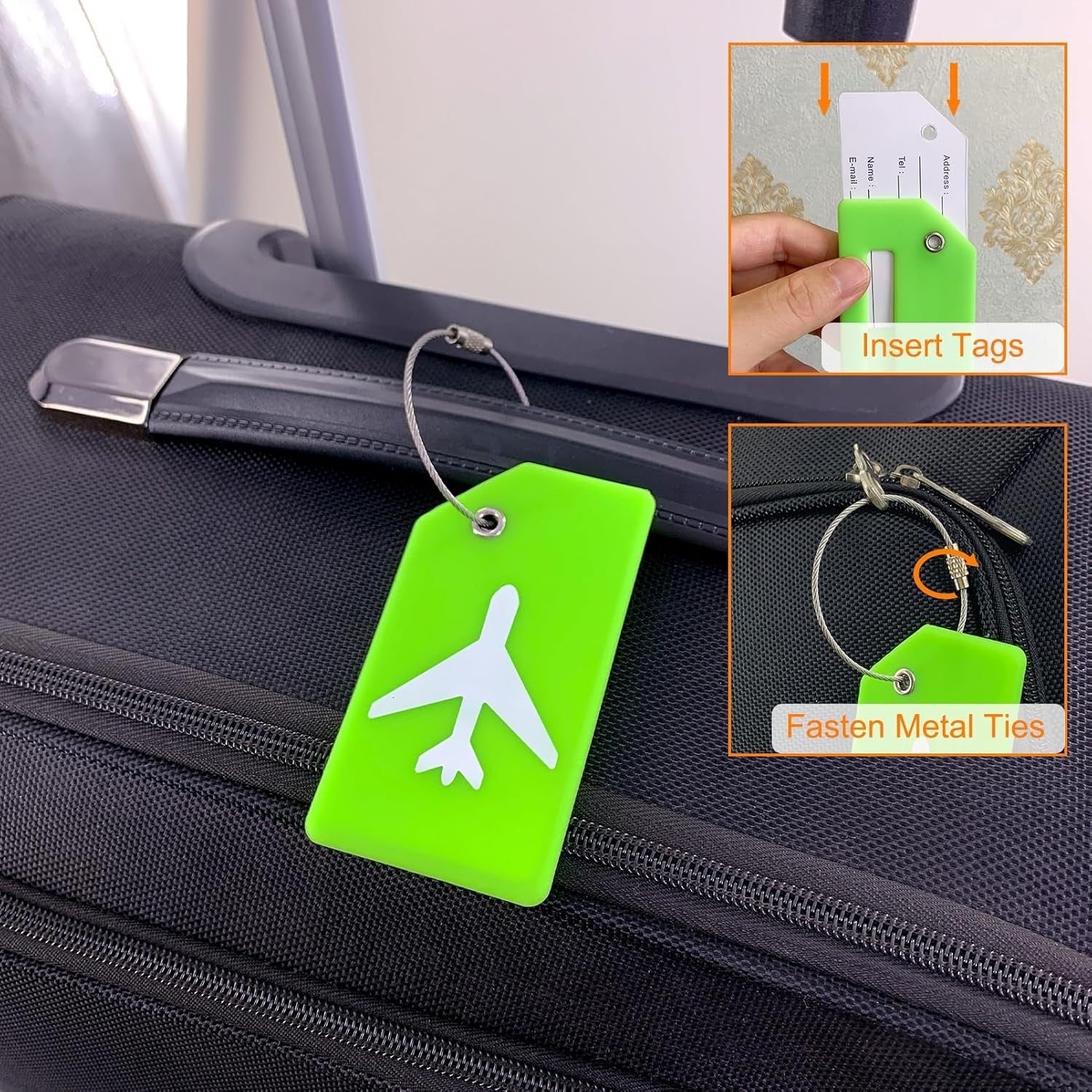 6 Pack Silicone Luggage Tags for Suitcases Travel Bag Tags Bulk(Multicolor)