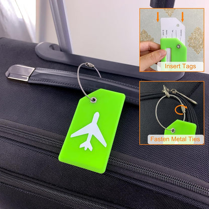 6 Pack Silicone Luggage Tags for Suitcases Travel Bag Tags Bulk(Multicolor)