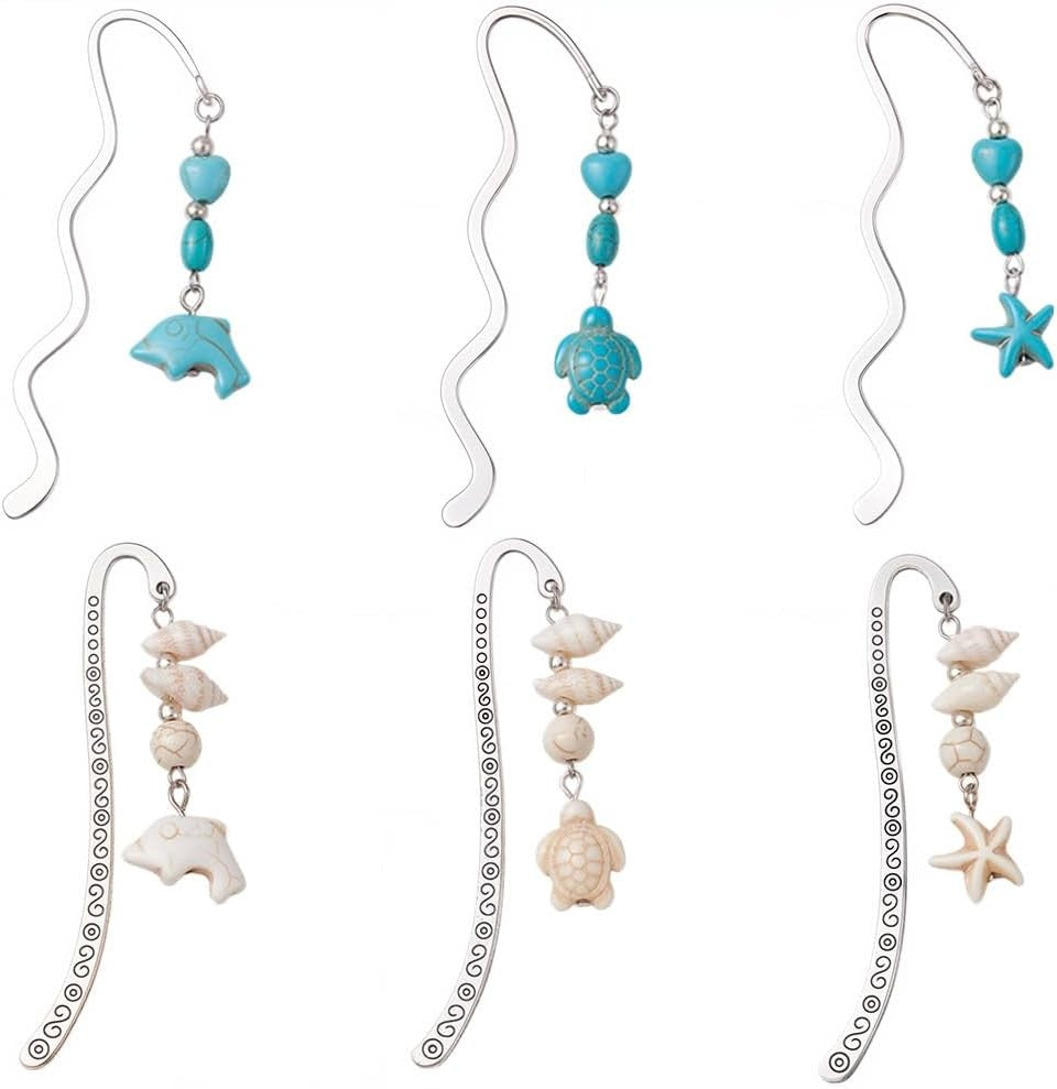 3pack Shell Starfish Bookmark, Cute Book Mark for Women Random style shipping