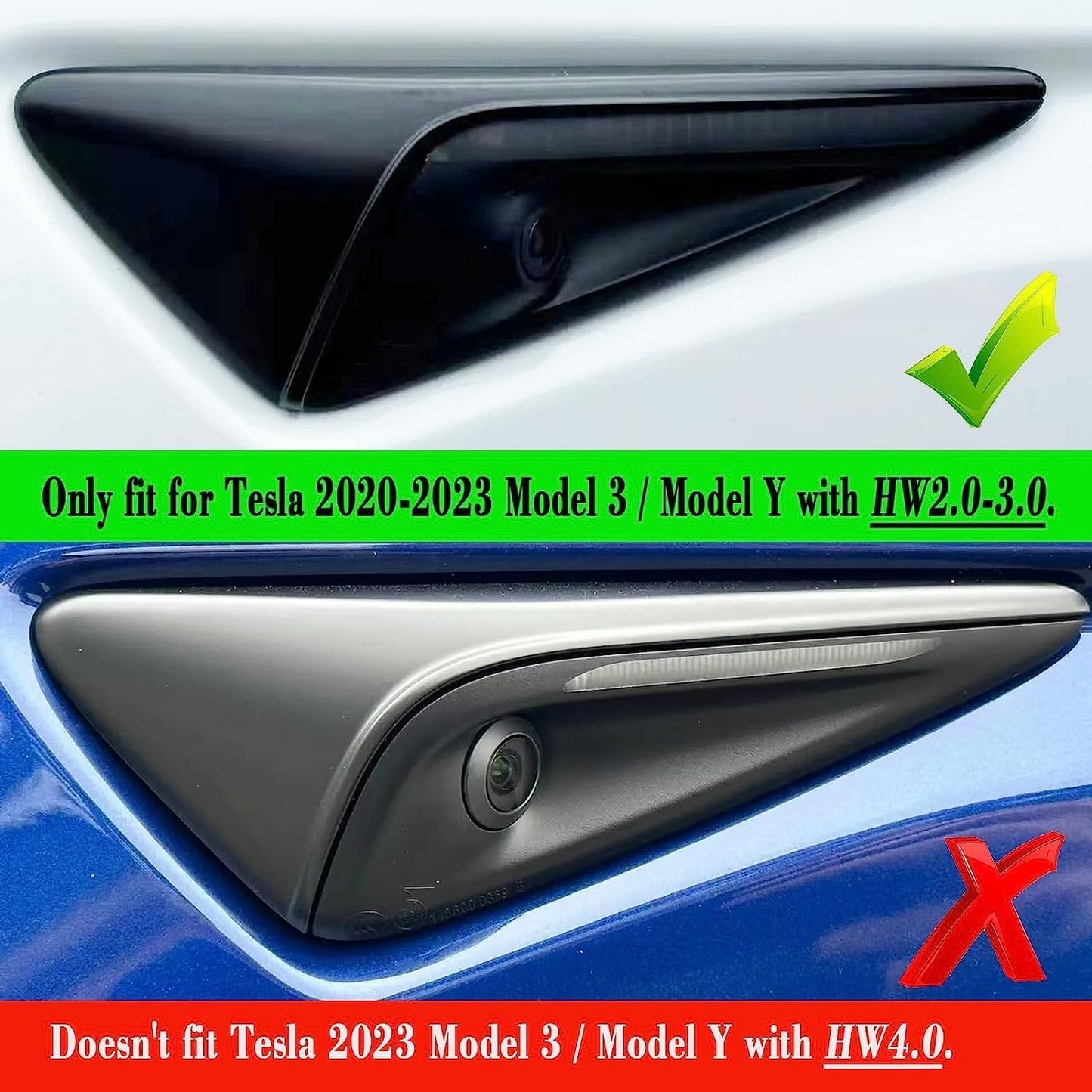 Fit Tesla Side Camera Protection Cover for Model 3&Y 2017-2022,ABS 2 pcs