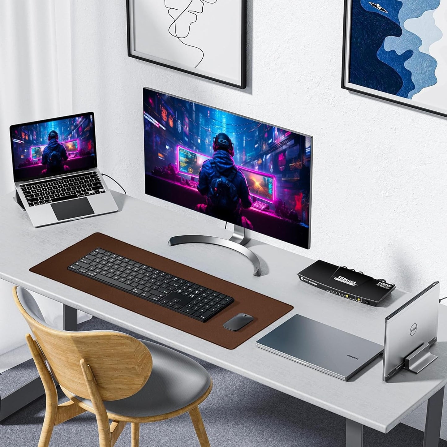 Waterproof Mouse Pad with Durable Stitched Edge, Large Gaming Keyboard Pad