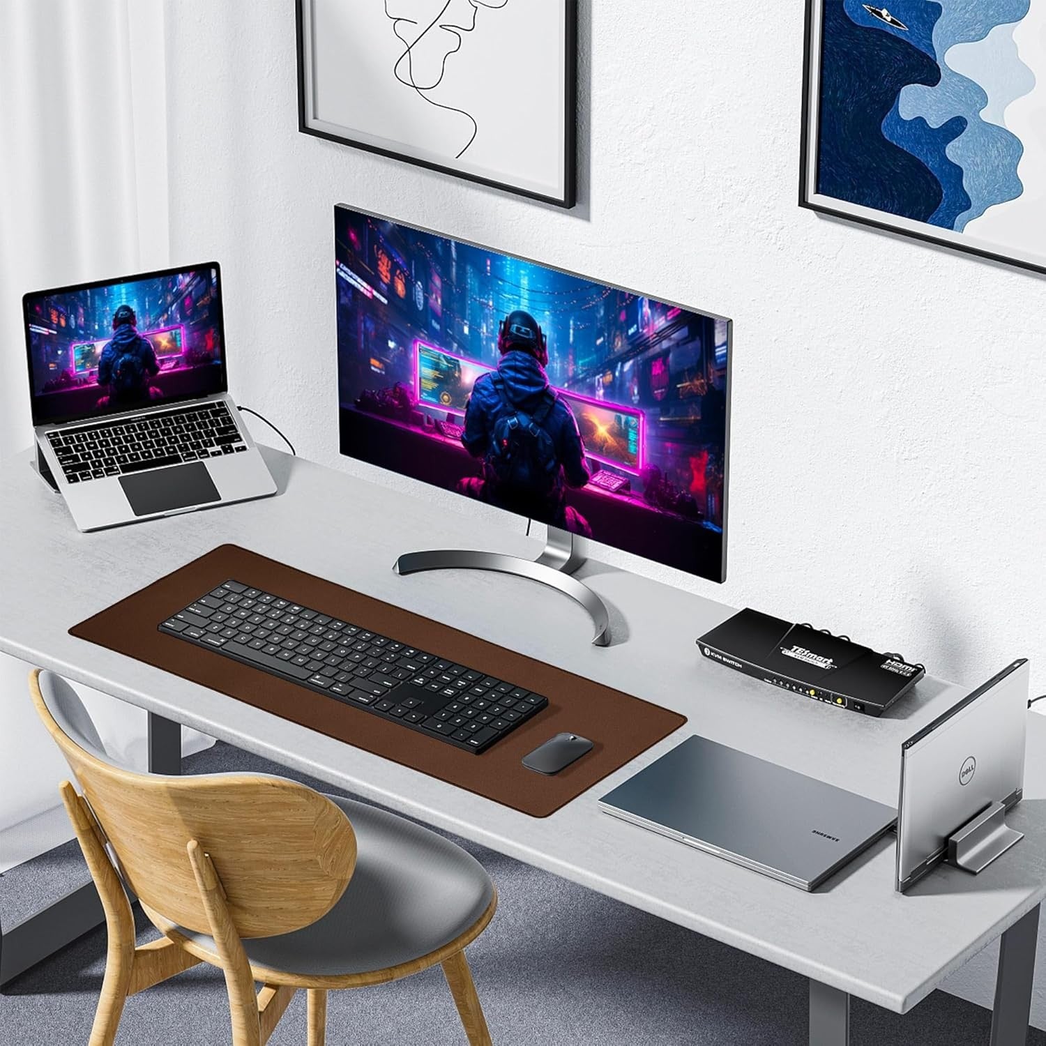 Waterproof Mouse Pad with Durable Stitched Edge, Large Gaming Keyboard Pad