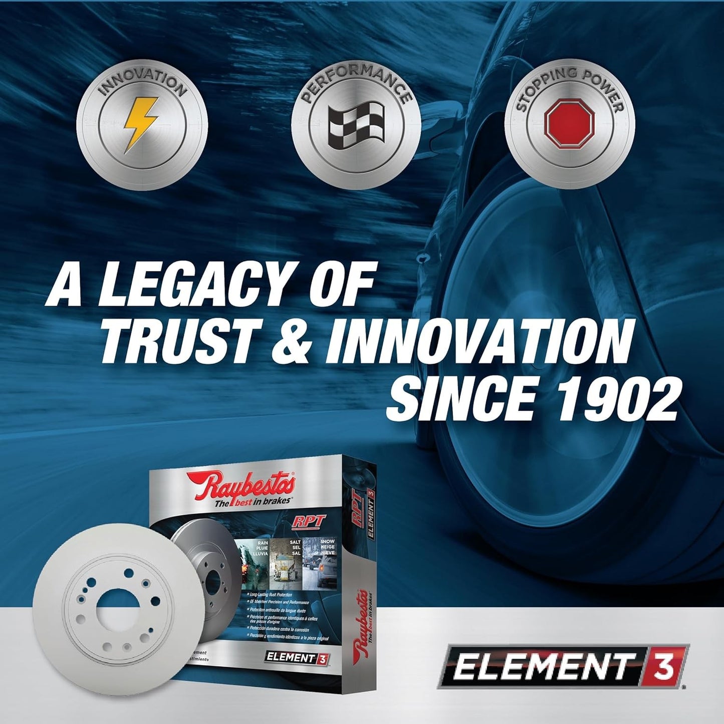 Element3 Replacement Rear Coated Brake Rotor for Select 1998-2002 Honda Accord,