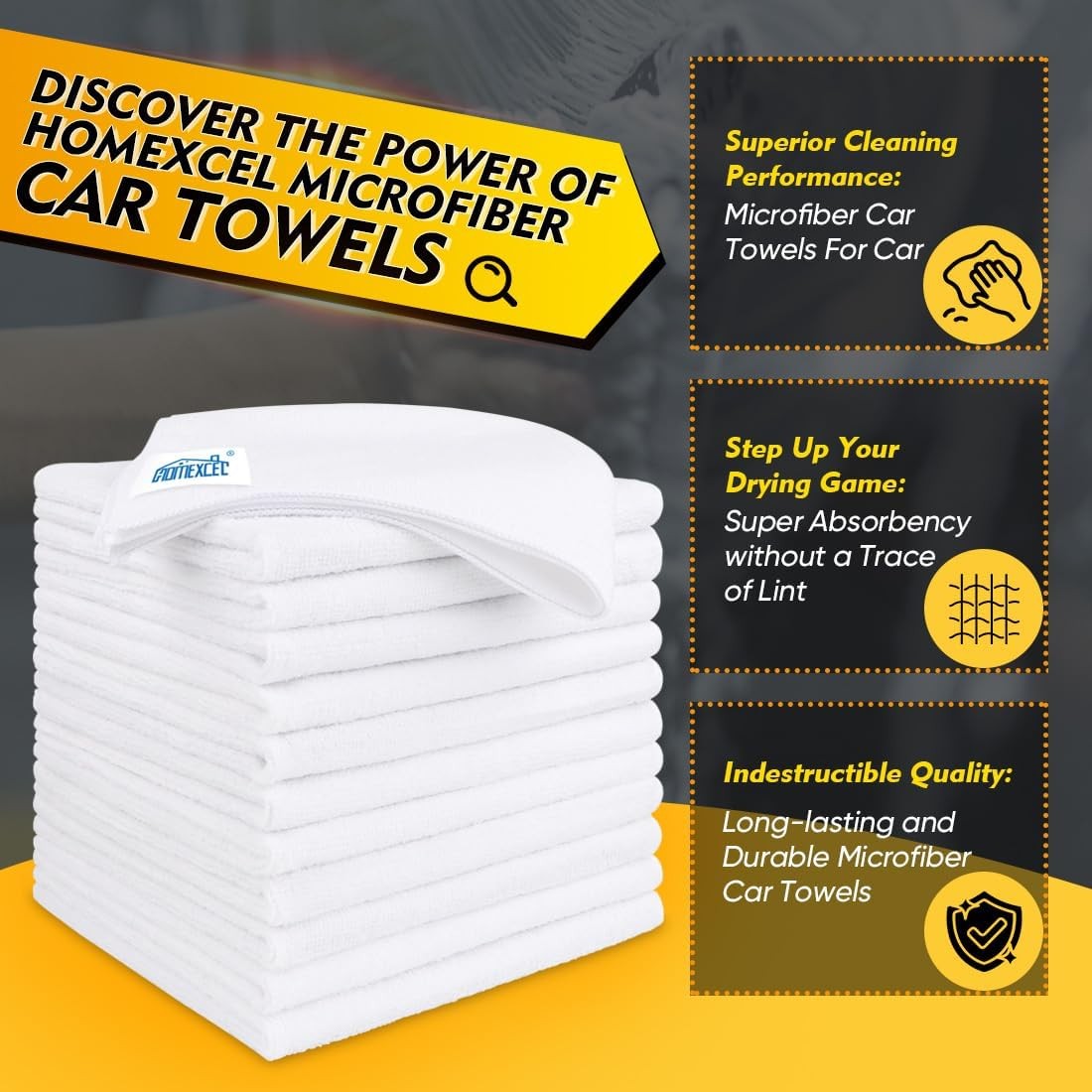 White Microfiber Cleaning Cloth 150 Pack, 12.5 x 12.5 inch Microfiber Towels