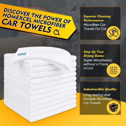 White Microfiber Cleaning Cloth 150 Pack, 12.5 x 12.5 inch Microfiber Towels