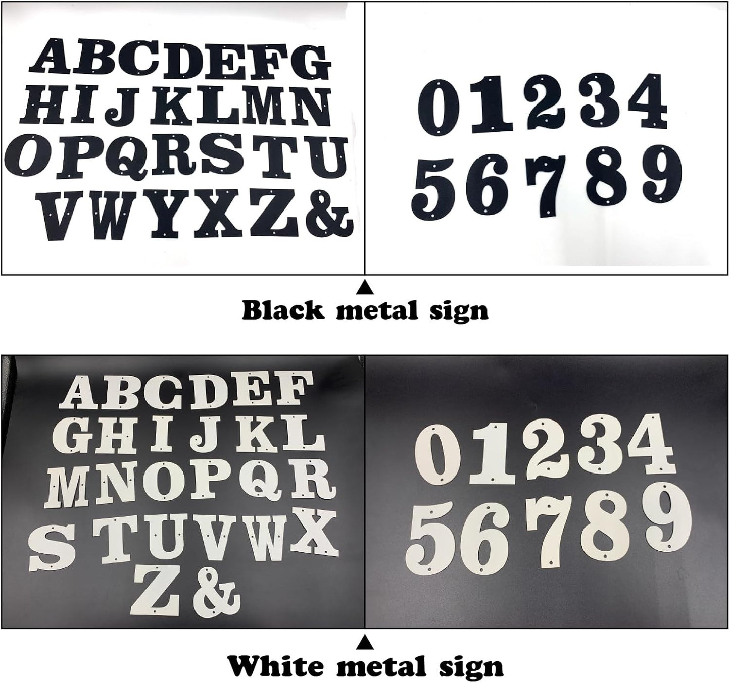 Modern Metal House Numbers and Letters - Weatherproof Black Coating, Black,U