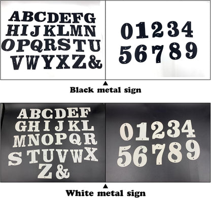 Modern Metal House Numbers and Letters - Weatherproof Black Coating, Black,U